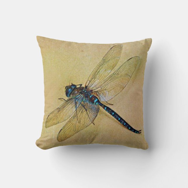  tostoy Blue Dragonfly Kussen (Voorkant)
