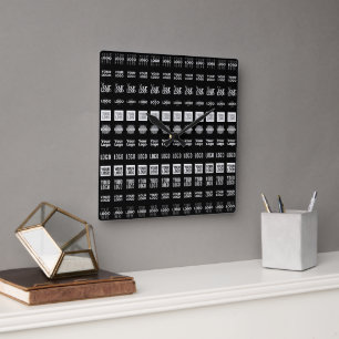 Tot 12 verschillende logo's of geüploade Afbeeldin Vierkante Klok