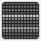 Tot 12 verschillende logo's of geüploade Afbeeldin Vierkante Sticker (Voorkant)