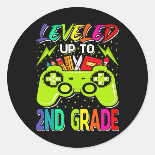 Tot 2e graad gamer terug naar school ronde sticker (Voorkant)