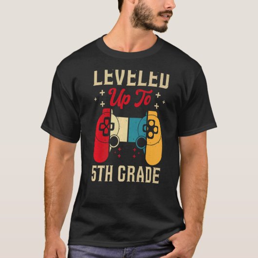 Tot 5e graad gamer terug naar school t-shirt (Voorkant)