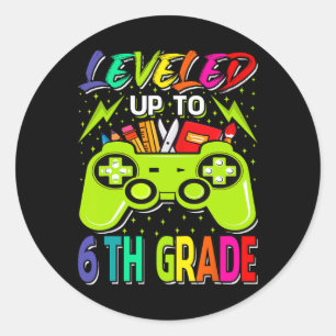 Tot 6e graad gamer terug naar school ronde sticker