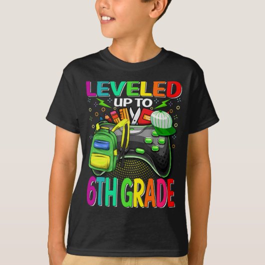 Tot 6e graad gamer terug naar school t-shirt (Voorkant)