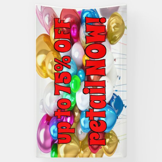 Tot 75% van de retail nu! Verkoopbevordering Spandoek (Verticaal)