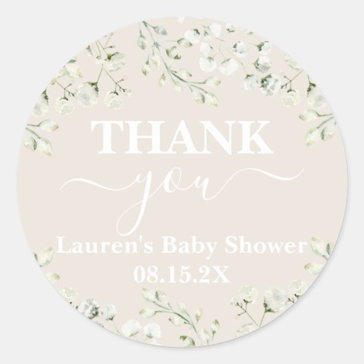 Tot aan de Clouds Baby shower Classic Ronde Sticke Sticker (Voorkant)