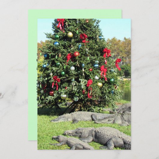 Tot aan uw nek in alligators - Humor - vlak Feestdagenkaart (Voorkant / Achterkant)