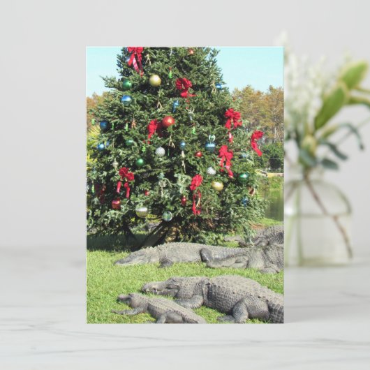 Tot aan uw nek in alligators - Humor - vlak Feestdagenkaart (Staand voorkant)