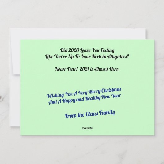 Tot aan uw nek in alligators - Humor - vlak Feestdagenkaart (Achterkant)