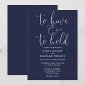 Tot bezit te hebben en te houden script Navyblauw Kaart (Voorkant / Achterkant)