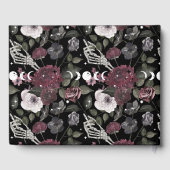 Tot de Dood Aquarel Schedel Roos Gotische Trouwdag Gastenboek (Achterkant)