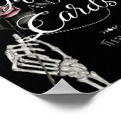 Tot de Dood Aquarel Skelet Roos Cadeaus & Kaarten Poster (Hoek)