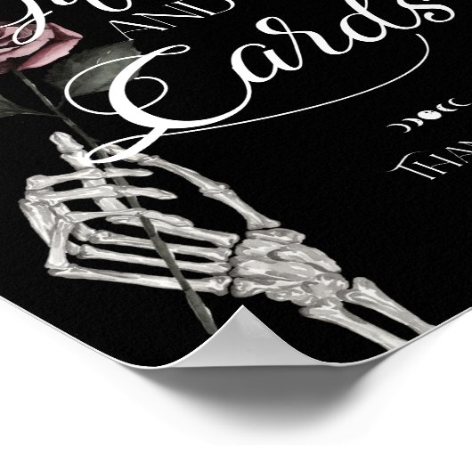 Tot de Dood Aquarel Skelet Roos Cadeaus & Kaarten Poster (Hoek)