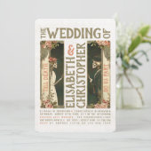 Tot de dood Art Nouveau bruiloft uitnodiging (Staand voorkant)