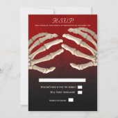 Tot de dood bloedrood skelet gouden bruiloft RSVP Kaart (Voorkant)