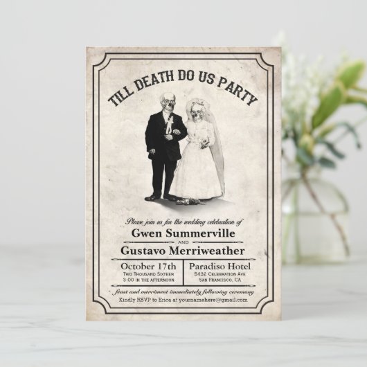 Tot de dood brengen wij ons partij in het huwelijk kaart (Staand voorkant)