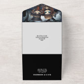 Tot de dood bruids skeletten all in one uitnodiging (Buitenkant)