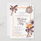 Tot de Dood Bruidscocktail Halloween Bruidsfeest Kaart (Voorkant)