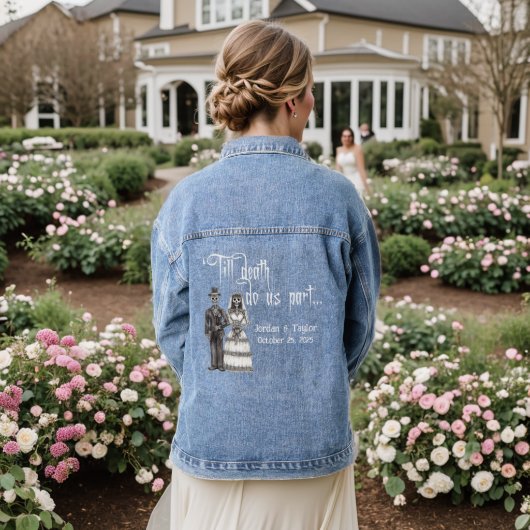 Tot de dood bruiloft denim jacket (Huwelijk Achterkant)