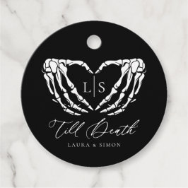 Tot de dood Chic Modern Gotisch Bruiloft Bedankjes Labels