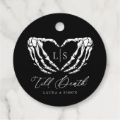 Tot de dood Chic Modern Gotisch Bruiloft Bedankjes Labels (Achterkant)