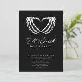 Tot de dood Chic Modern Gotisch Bruiloft Kaart (Staand voorkant)