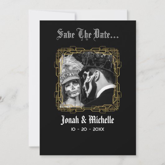 Tot de Dood Dia De Los Muertos Datum Besparen Save The Date (Voorkant)