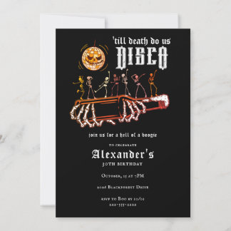 Tot de Dood Disco 30e Verjaardag Retro Skelet Bier Kaart