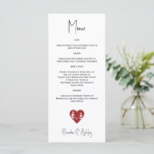 Tot de dood Doe ons deel Skelet Bruiloft Rood Menu (Staand voorkant)