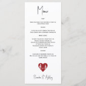 Tot de dood Doe ons deel Skelet Bruiloft Rood Menu (Voorkant)