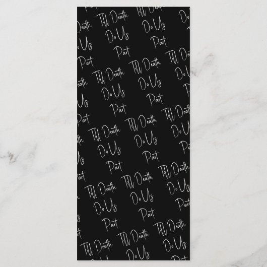 Tot de dood Doe ons deel Skelet Bruiloft Wit Menu (Achterkant)