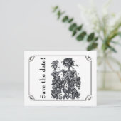 Tot de dood Doe ons deel skelet Save the Date Aankondigingskaart (Staand voorkant)