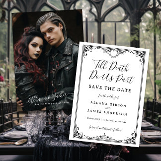 Tot de dood Doe ons deel Trouwfoto Save the Date