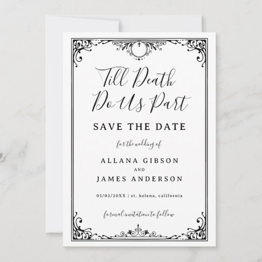 Tot de dood Doe ons deel Trouwfoto Save the Date (Voorkant)