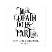 Tot de Dood Doe ons Deelnamen Datum Bruiloft Rubberstempel (Afrduk)