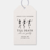 Tot de dood, doe ons feest vrijgezellenweekend cadeaulabel (Achterkant)