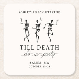 Tot de dood, doe ons feest vrijgezellenweekend kartonnen onderzetters