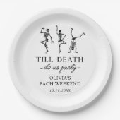 Tot de dood, doe ons feest vrijgezellenweekend papieren bordje (Voorkant)