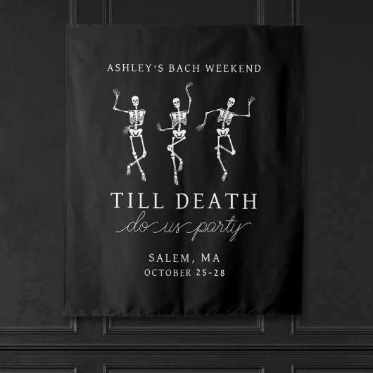 Tot de dood, doe ons feest vrijgezellenweekend wandkleed