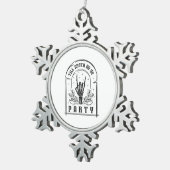 Tot de dood Doe ons Feestgeschenken Retro Bachelor Tin Sneeuwvlok Ornament (Rechts)