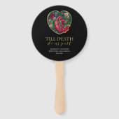 Tot de dood doen ons deel Gothic hart Halloween Go Handwaaier (Voorkant)