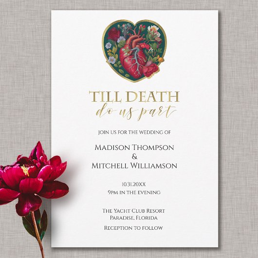 Tot de dood doen ons deel Gothic hart Halloween Go Kaart