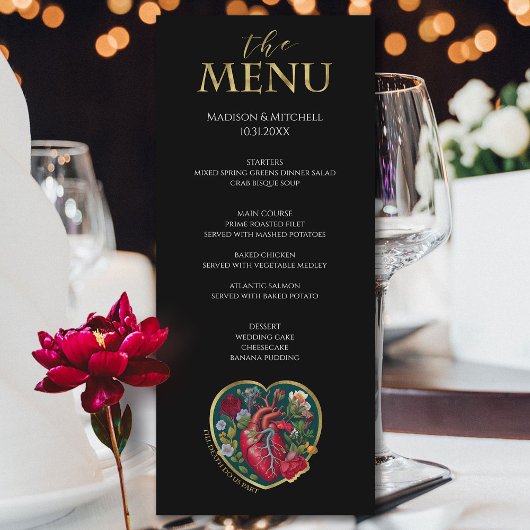 Tot de dood doen ons deel Gothic hart Halloween Go Menu