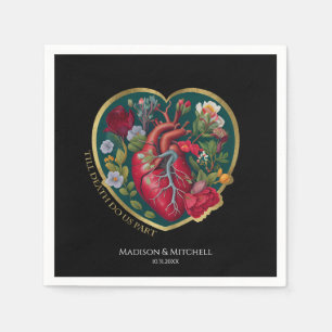 Tot de dood doen ons deel Gothic hart Halloween Go Servet