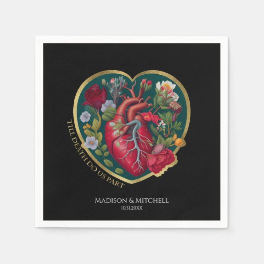 Tot de dood doen ons deel Gothic hart Halloween Go Servet (Voorkant)