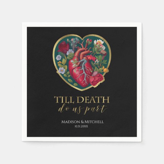 Tot de dood doen ons deel Gothic hart Halloween Go Servet (Voorkant)