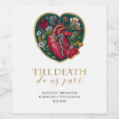 Tot de dood doen ons deel Gothic hart Halloween Go Wijn Etiket (Enkel label)