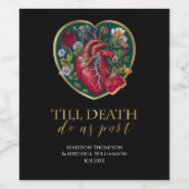 Tot de dood doen ons deel Gothic hart Halloween Go Wijn Etiket (Enkel label)