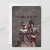 Tot de dood doen ons deel Gotische stijl bruiloft Kaart (Voorkant)