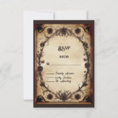 Tot de dood doen ons deel Gotische stijl bruiloft RSVP Kaartje (Voorkant)