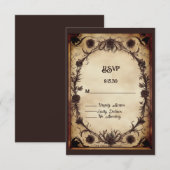 Tot de dood doen ons deel Gotische stijl bruiloft RSVP Kaartje (Voorkant / Achterkant)